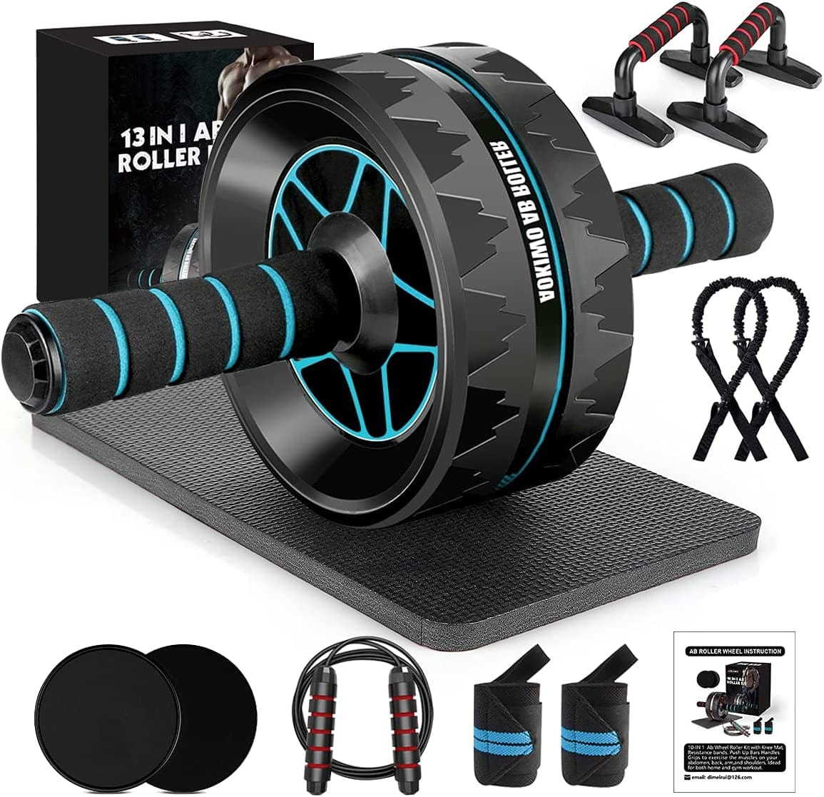 13-In-1 Ab Roller Wheel Kit, Home Gym Abs Workout Exercise Equipment for Men/Women