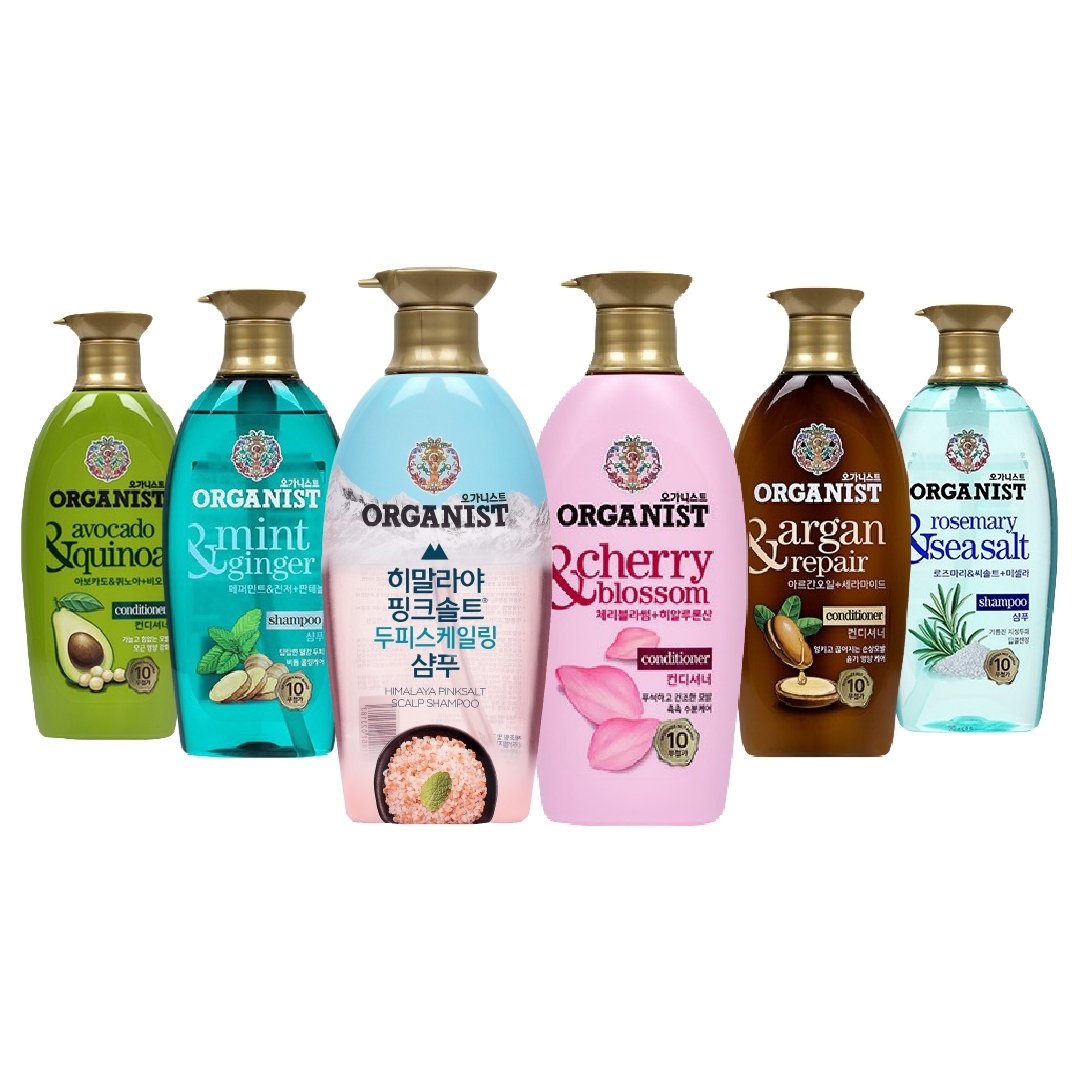 [Organist] [Bundle of 2] Natural Healing Therapy Shampoo Argan/Himalaya/Peppermint/Avocado/Cherry/Rosemary 500ml