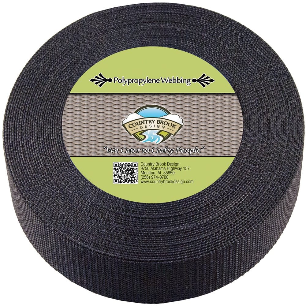 Country Brook Design&Reg; 1 1/2 Inch Black Heavy Polypropylene (Polypro) Webbing