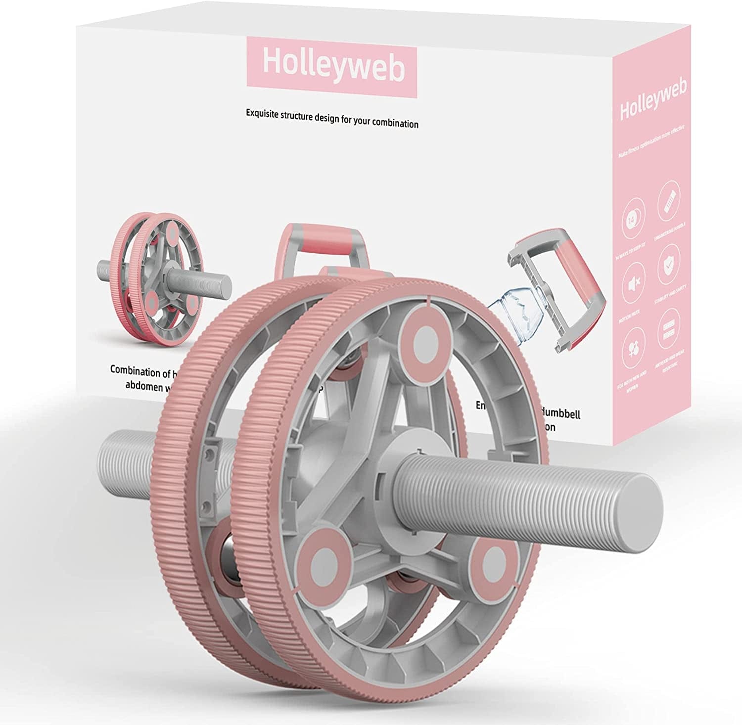 Elevens Ab Roller Wheel for Training Abdomen & Core Strength, 14-In-1 Exercise Equipment for Abs Workout at Home Gym Fitness Yoga for Women（Green)