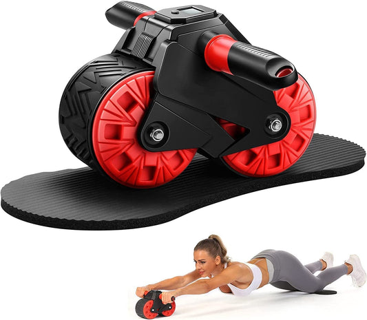 FUNMILY Ab Roller for Abs Workout, Roller Auto Rebound, Ab Workout Equipment for Abs Workout, Ab Roller Roller with Knee Pad and Smart Display